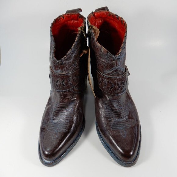 BED STU Tania Ankle Harness BOOTS Size 9.5 Leather Teak Rustic Western NEW $295 - Picture 4 of 16